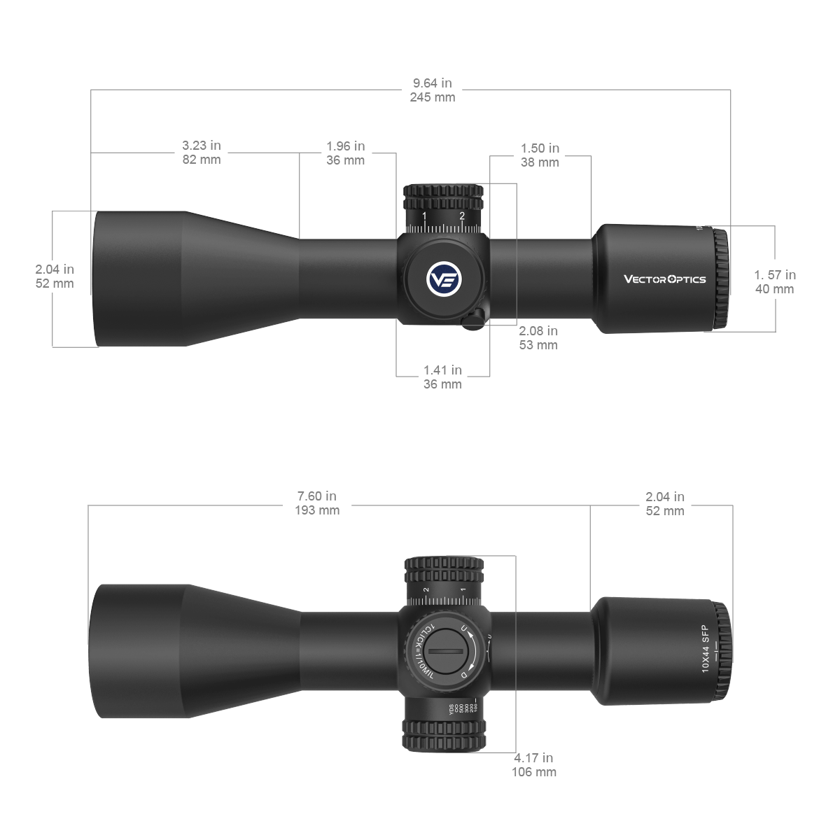 Vector Optics Veyron 10x44 SFP kompakte Zielfernrohr 