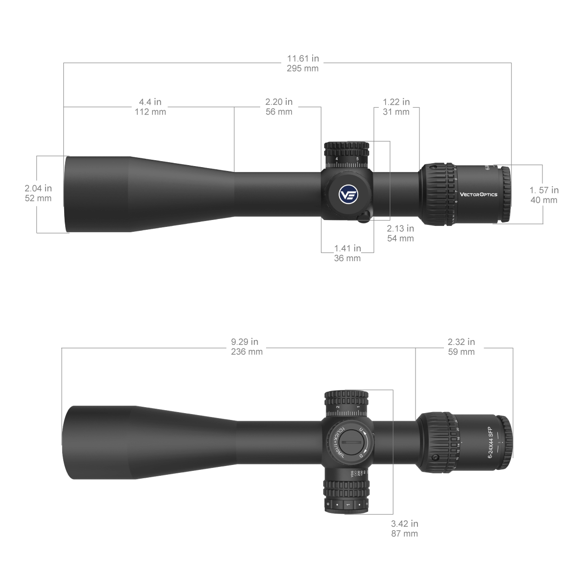 Vector Optics Veyron 6-24x44IR SFP kompakte Zielfernrohr 