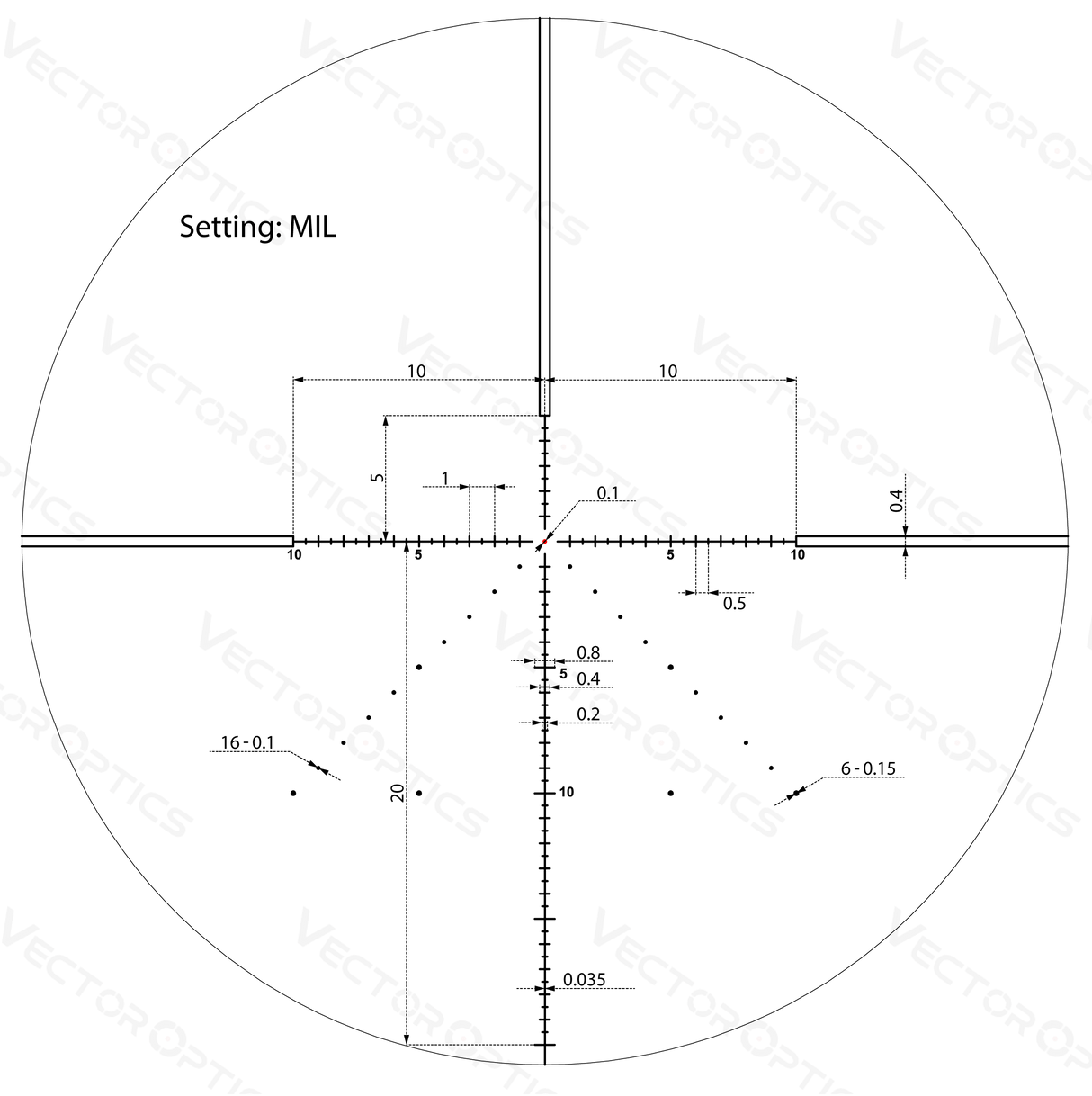 Vector Optics Veyron 4-16x44 IR Erste Brennebene Beleuchtetes Zielfernrohr 