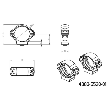 30 mm Montageringe für Zielfernrohre | lange Picatinny QD-Basis 